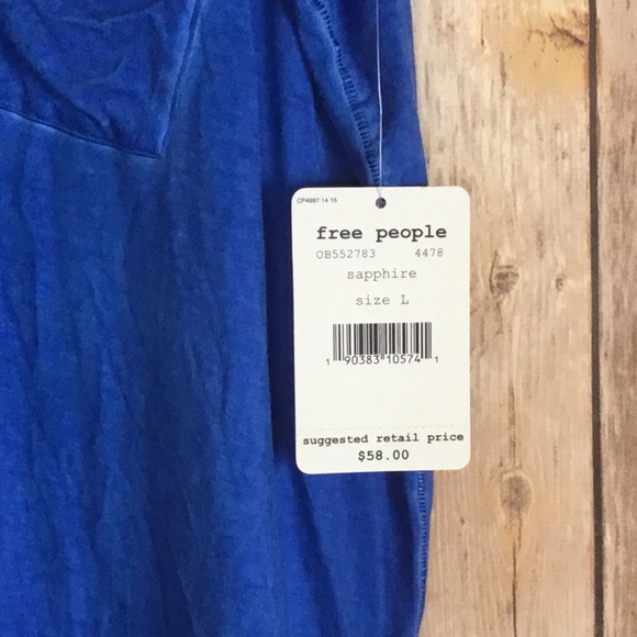 FREE PEOPLE WOMEN SAPPHIRE TOP SIZE L - Picture 4 of 5